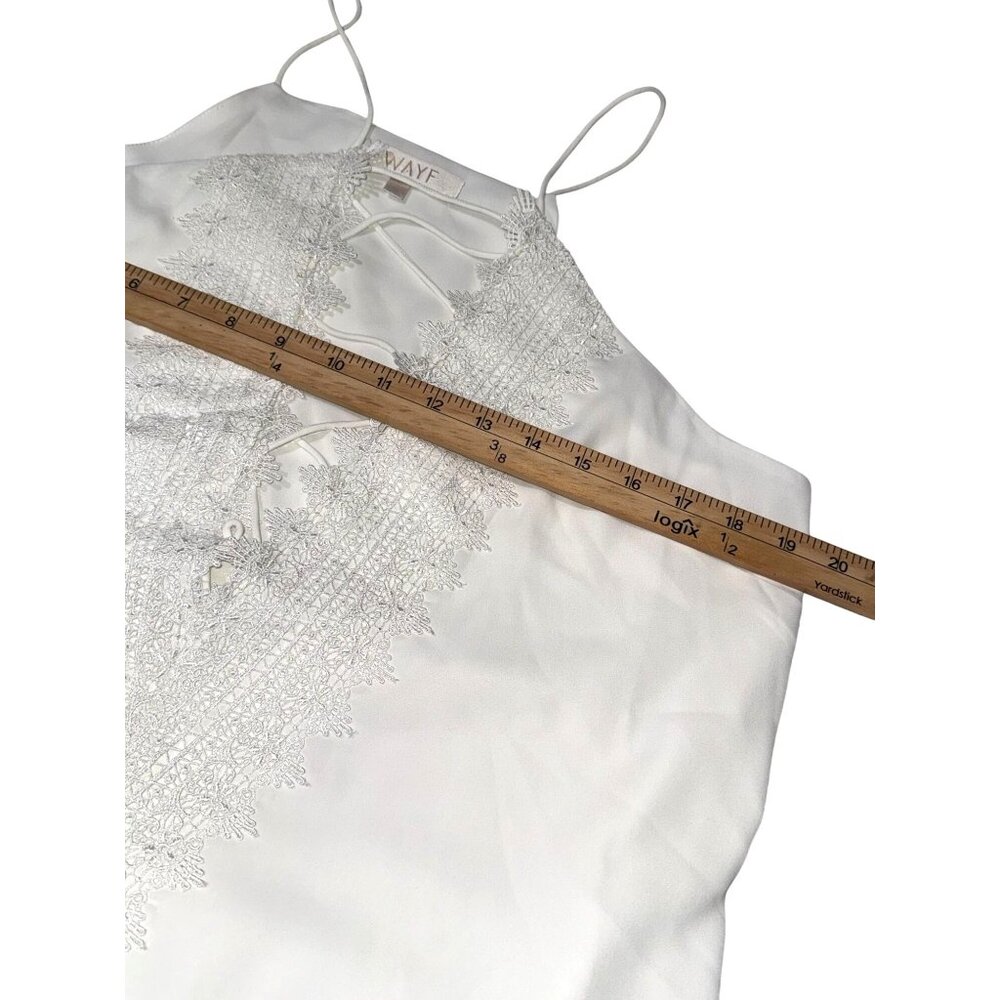WAYF White Lace Detail Sleeveless Blouse Top L Polyester Womens - Picture 8 of 8